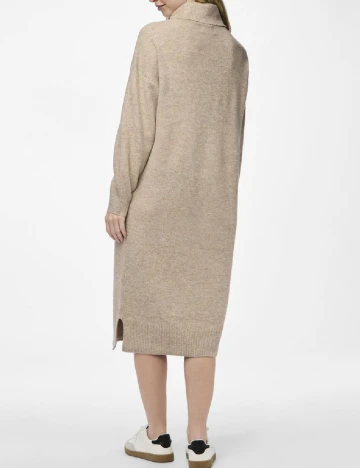 Rochie medie Pieces, crem