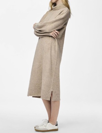 Rochie medie Pieces, crem