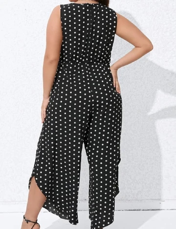 Salopeta SHEIN CURVE, alb/negru Negru