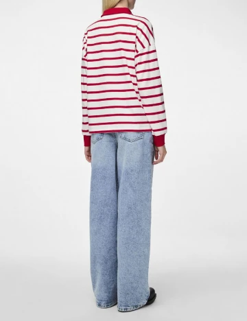 Bluza Pieces, alb/roz Alb