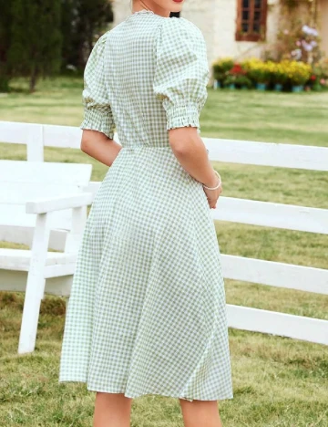 Rochie medie SHEIN, verde/alb