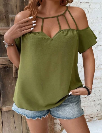 Bluza SHEIN CURVE, verde