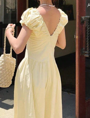 Rochie medie Dazy, galben Galben