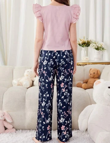 Pijama Shein Kids, roz/albastru Roz