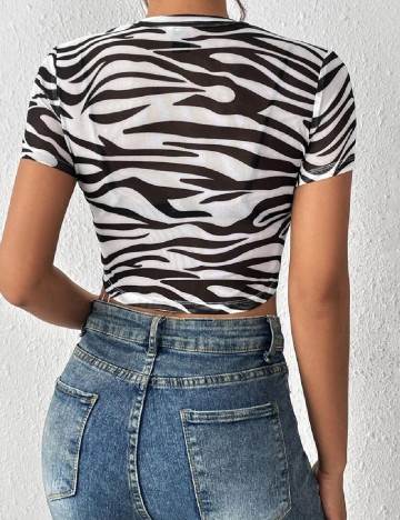 Top SHEIN, alb/negru