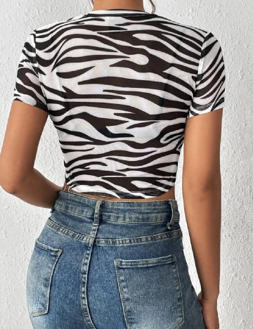 Top SHEIN, alb/negru