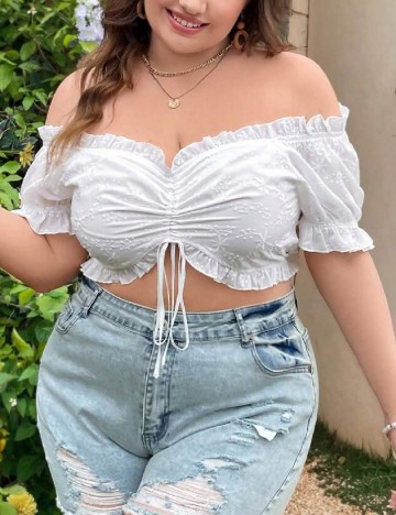 Top SHEIN CURVE, alb