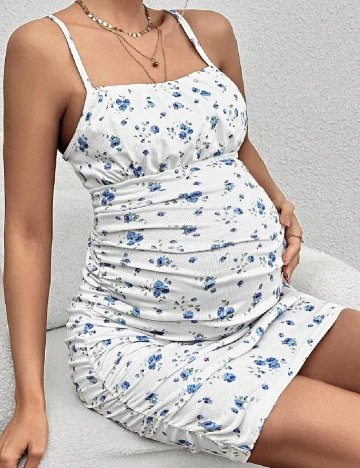 Rochie scurta SHEIN Maternity, alb