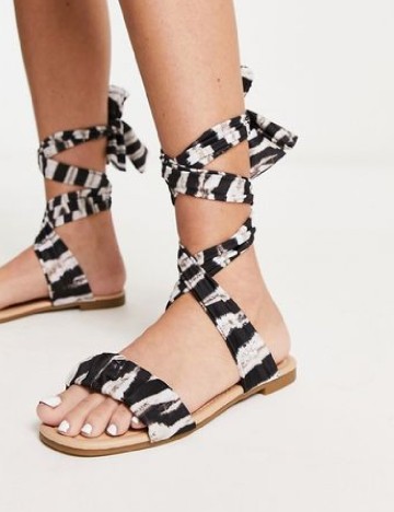 Sandale South Beach, alb/negru