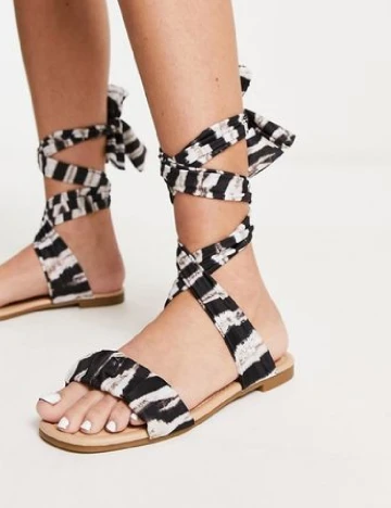 Sandale South Beach, alb/negru Negru