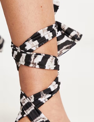 Sandale South Beach, alb/negru