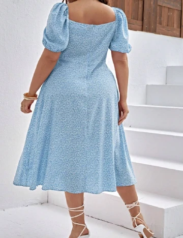 Rochie medie SHEIN CURVE, albastru Albastru