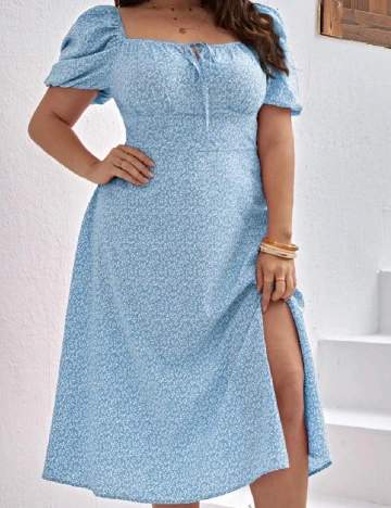 Rochie medie SHEIN CURVE, albastru Albastru