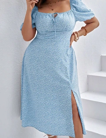 Rochie medie SHEIN CURVE, albastru Albastru