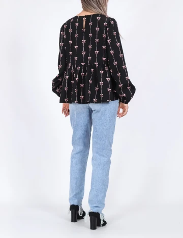 Bluza Pieces, negru Negru
