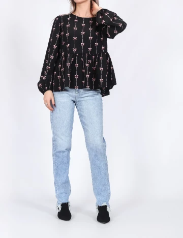 Bluza Pieces, negru Negru