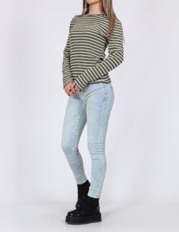 Bluza Pieces, alb/verde
