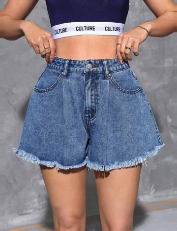 Pantaloni scurti SHEIN, albastru