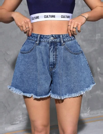 Pantaloni scurti SHEIN, albastru