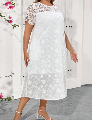 Rochie medie SHEIN CURVE, alb