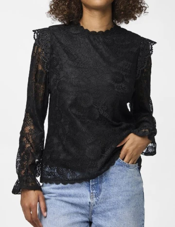 Bluza Pieces, negru Negru