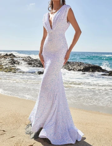 Rochie lunga Faeriesty, alb Alb