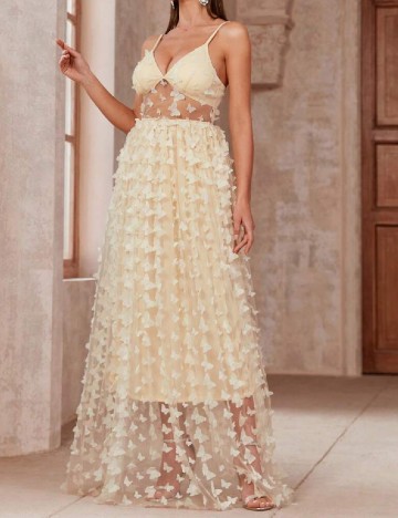 Rochie lunga SHEIN, crem