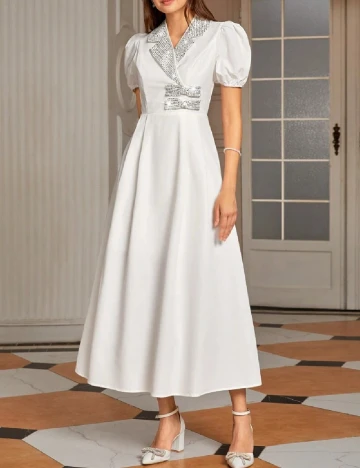 Rochie lunga Shein Kids, alb