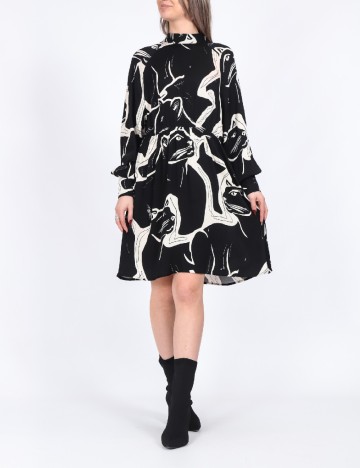 
						Rochie scurta Only, alb/negru