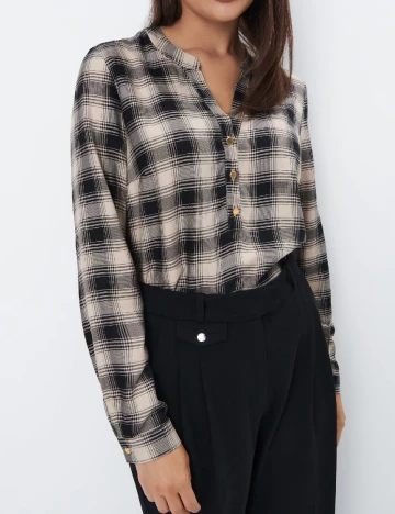 Bluza Mohito, negru/crem