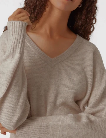 Pulover Vero Moda, bej Crem