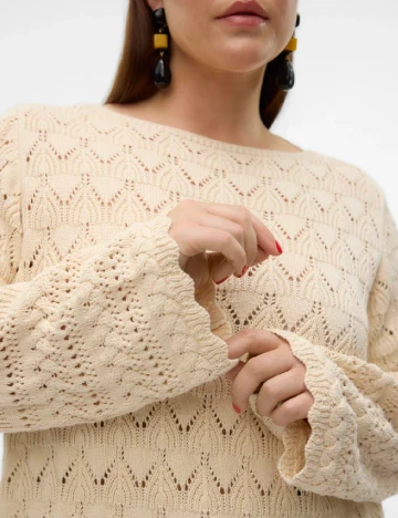 Bluza Vero Moda Curve, crem Crem