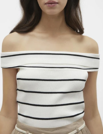 Top Vero Moda, alb/negru