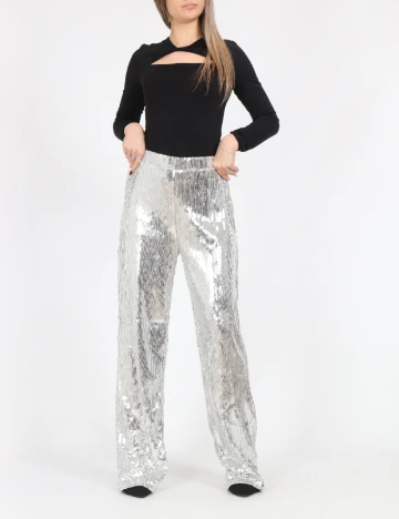 Pantaloni Only, argintiu