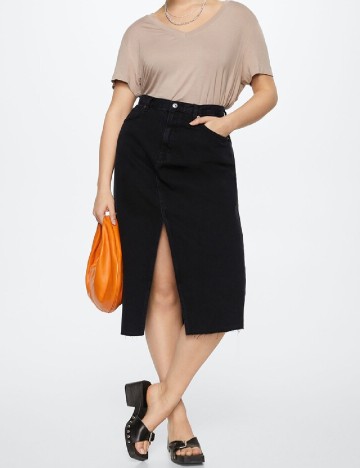 
						Fusta Mango Violeta, negru