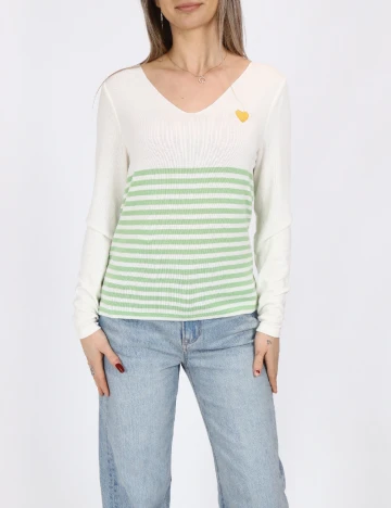 Bluza Only, alb/verde