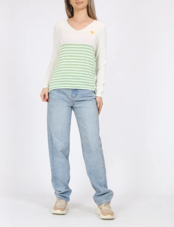 Bluza Only, alb/verde