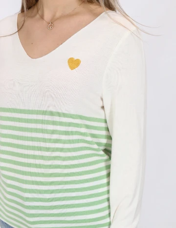 Bluza Only, alb/verde