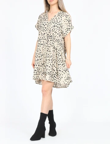 Rochie scurta Jacqueline de Yong, crem/negru Crem