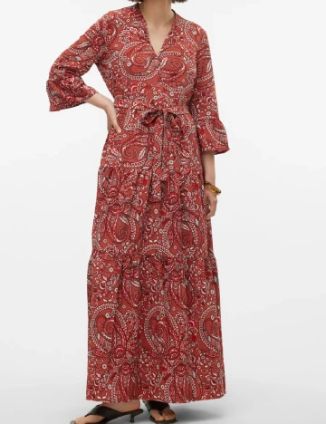 Rochie lunga Vero Moda, caramiziu