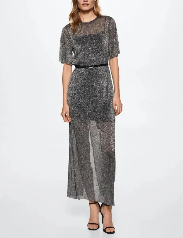Rochie lunga Mango, gri Gri