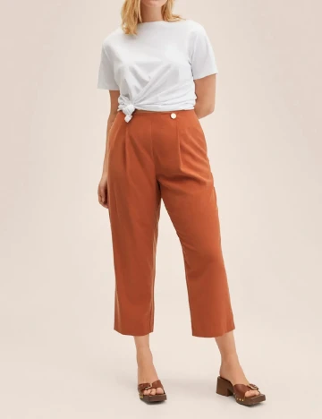 Pantaloni Mango Violeta, maro Maro