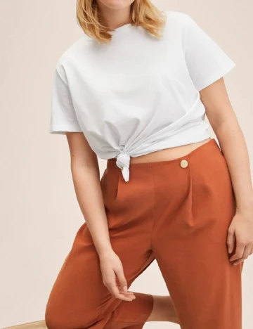 Pantaloni Mango Violeta, maro Maro