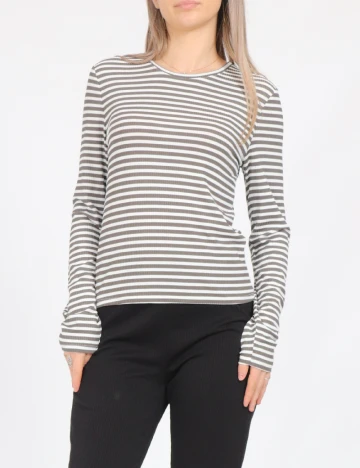 Bluza Vero Moda, alb/gri
