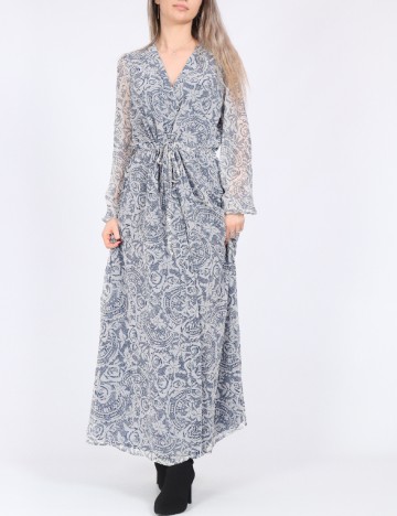 
						Rochie lunga Only, albastru/gri