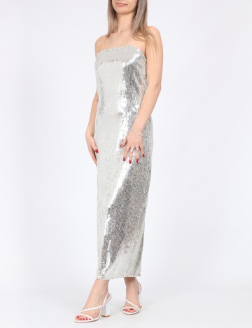 
						Rochie medie Only, argintiu