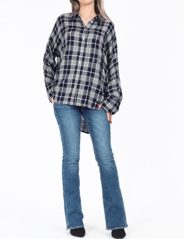
						Camasa Oversize Only, bleumarin