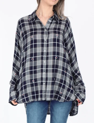 Camasa Oversize Only, bleumarin