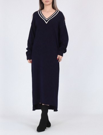 
						Rochie lunga Pieces, bleumarin