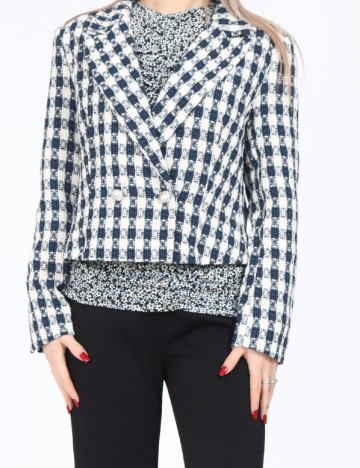 Sacou Only, albastru/alb